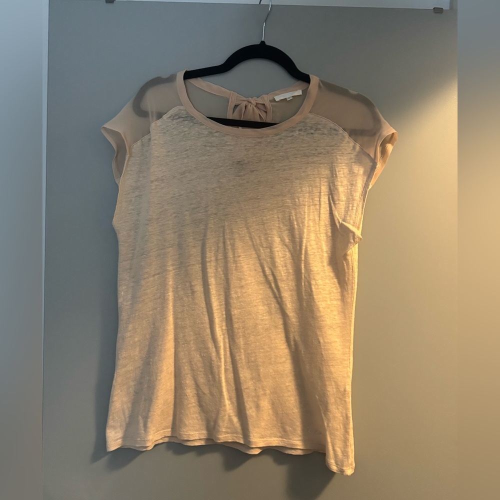 Elegant Cream Sheer Sleeve Blouse